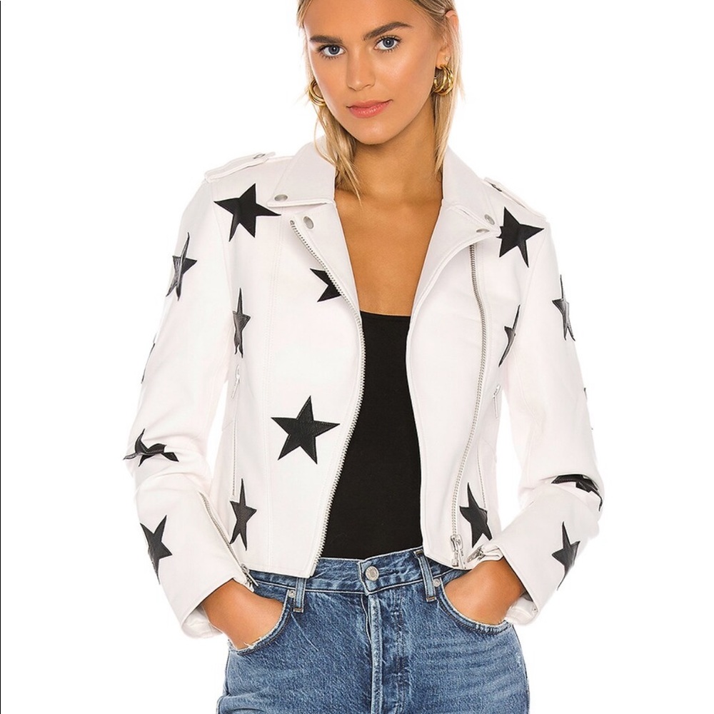 ⭐️🖤 BLANK NYC Vegan Leather Star Printed Jacket 🖤⭐️